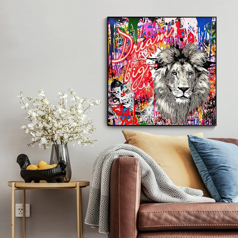 

Banksy Wall Canvas Inspirational Posters and Prints Graffiti Canvas Posters and Prints Animal Canvas Wall Pictures Living Room