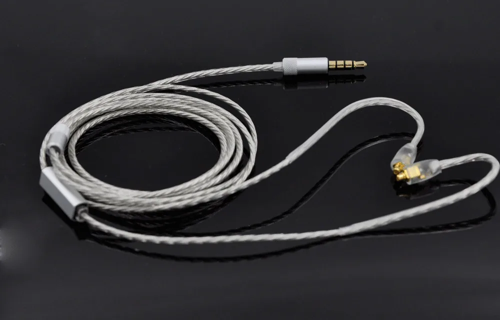 AK обновление посеребренные наушники кабель для Shure SE215 SE315 SE425 SE535 SE846, UE900 заменить провода MMCX разъем