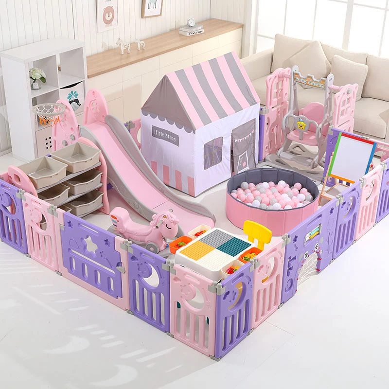 Game fence Children's playground home indoor folding baby crawling mat Multi-functional combination small game | Мать и ребенок