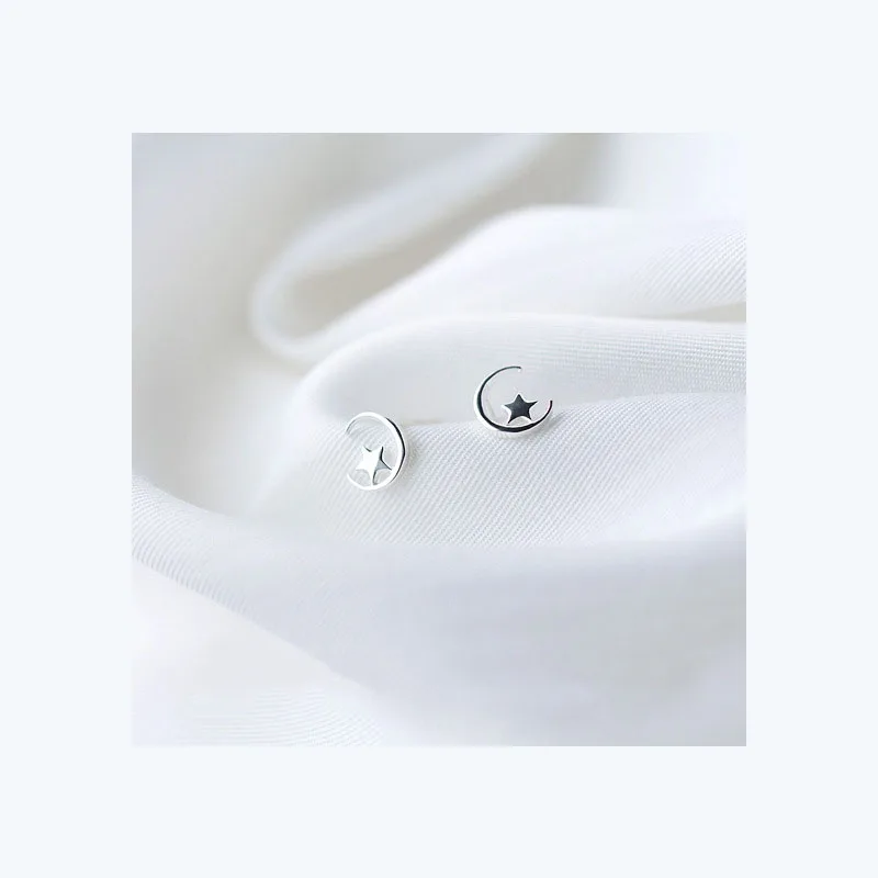 Женские серьги гвоздики из серебра 100% пробы 7 мм мм|fashion stud earrings|stud earringsstar earrings |