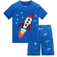 blue rocket fashion boys pijama brand new army short sleeve childrens pyjama tops shorts pants sleepwear suit