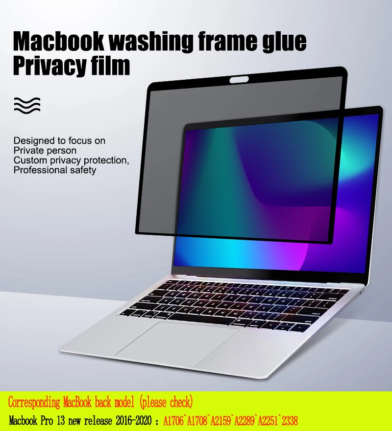 

Privacy Filter Anti spy PET Screens protective film For MacBook New Pro13 inch M1 A1706A1708A2159 A2251A2289 A2338 for 2016~2020