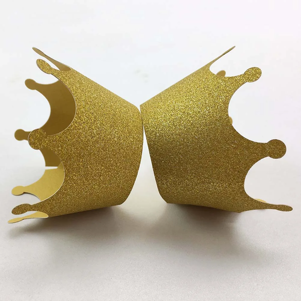 50 шт. цвета: золотистый корона для капкейков обертки шоколада торт Бумага чашки