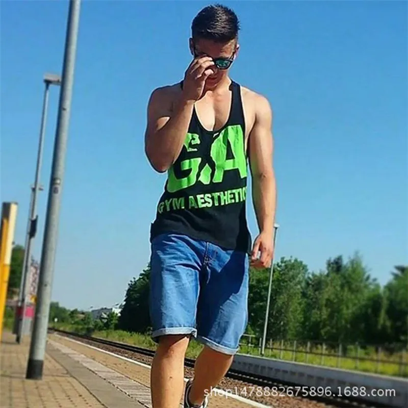 Майка мужская для бодибилдинга Gymwear майка спортивная рубашка без рукавов майка для мускулистых мужчин быстросохнущая майка