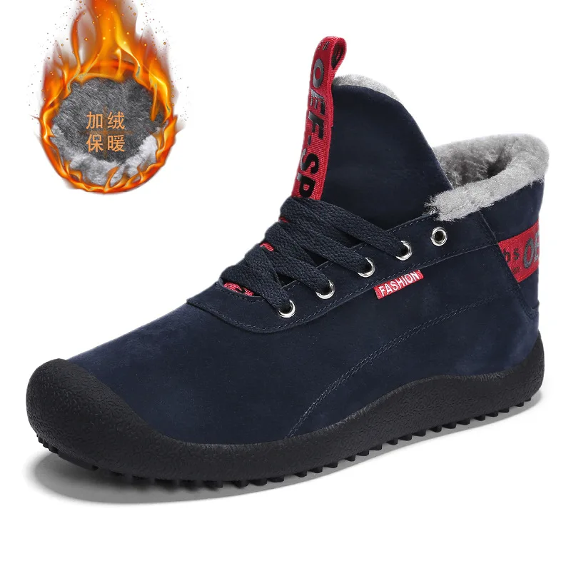 new Winter men's casual shoes Plus velvet thick warm boots male students waterproof non-slip snow | Обувь