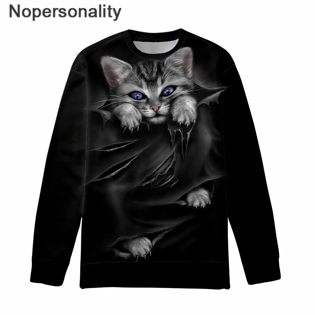

Nopersonality Gothic Cat Oversized Hoodies Women Hip Hop Hooded Sweatshirt Harajuku Ladies Black Long Sleeve Hoody Pullover