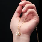 Золото со всавкой из ожерелье с подвеской для женщин, ювелирное изделие, титановая сталь, с украшением в виде крупных кристаллов ожерелье роскошное колье японский в Корейском стиле; Оптовая продажа