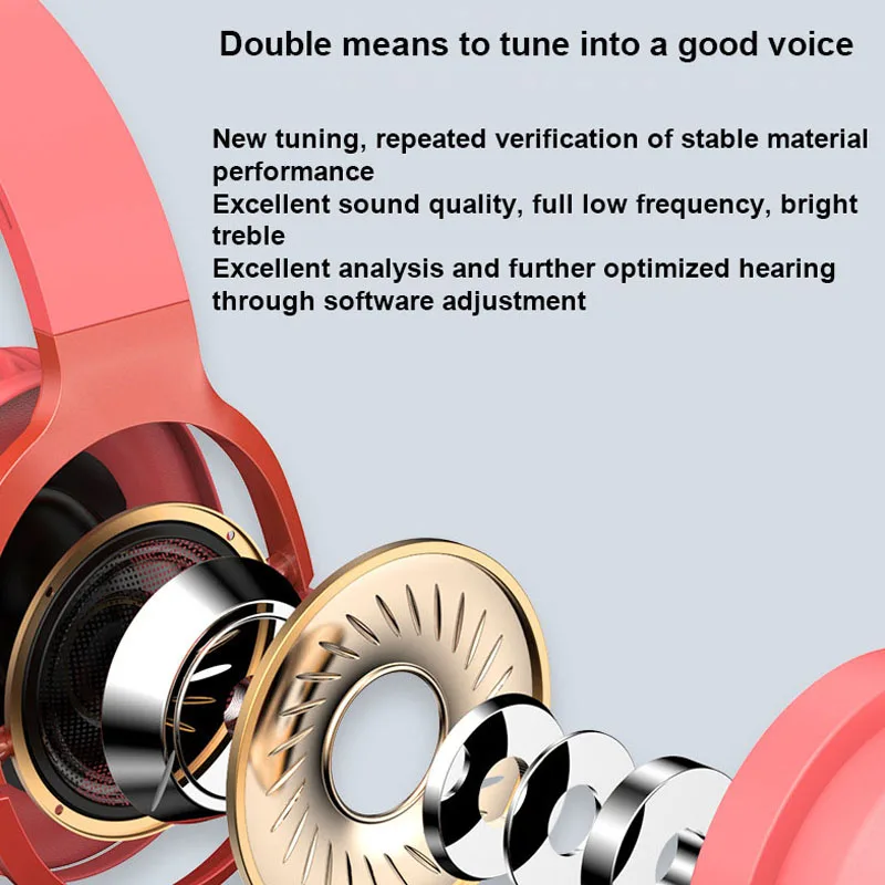 

Wireless Bluetooth 5.0 Headphone Smart Noise-reducing Music Headset Foldable Subwoofer Earphone with MIC for Handsfree