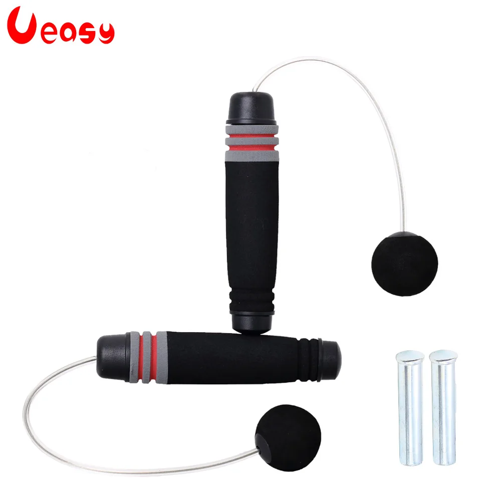 

Weighted Cordless Jump Rope Tangle-Free Rapid Speed Jumping Rope Cable with Ball Bearings Steel Skipping Rope Gym Fitness