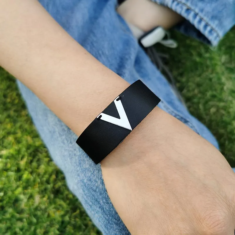 Модные браслеты D & из натуральной кожи в стиле панк для женщин и мужчин простой