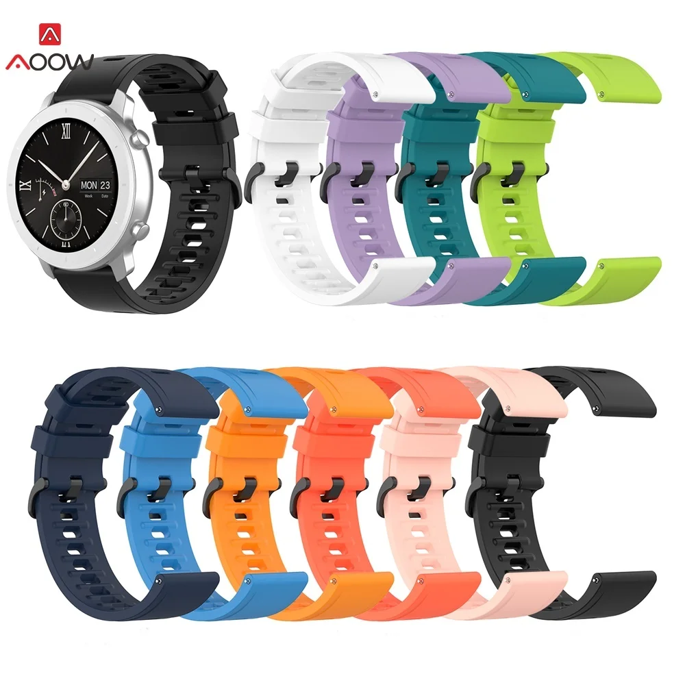 Ремешок для наручных часов Huawei GT 2 Garmin резиновый браслет Samsung Galaxy Watch Active S2 S3 Amazfit GTR