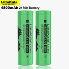 Литий-ионный аккумулятор LiitoKala, 1-4 шт., литий-ионный аккумулятор 3,7 в, 21700, 4800 мач, мощность 9,6 а, уровень разряда 2C, литиевые батареи