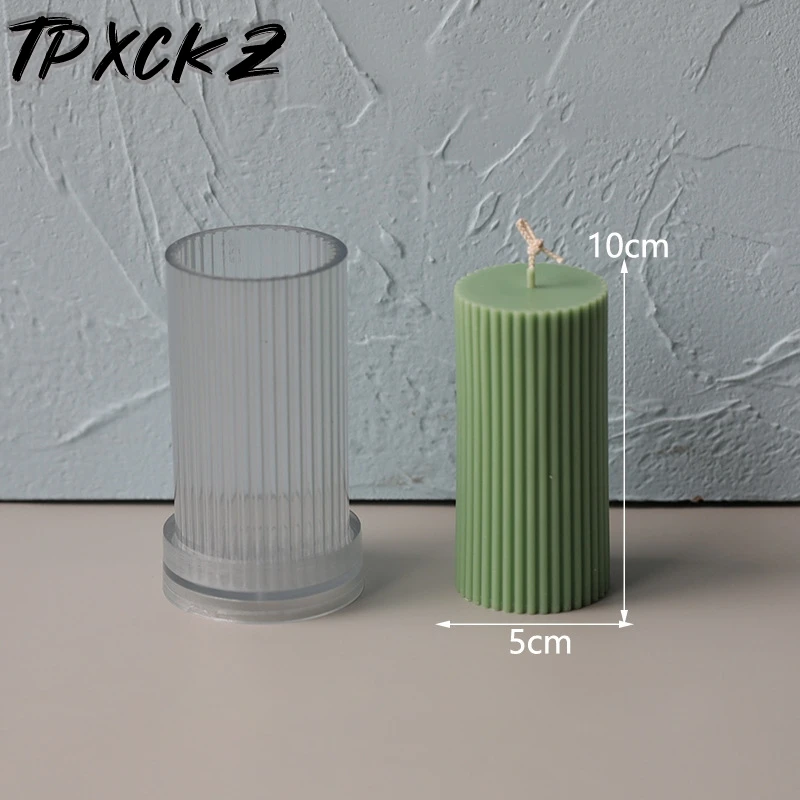 

New Stripe Cylindrical Acrylic Candle Mold DIY Candle Mould Wedding Party Home Wedding Decoration Products