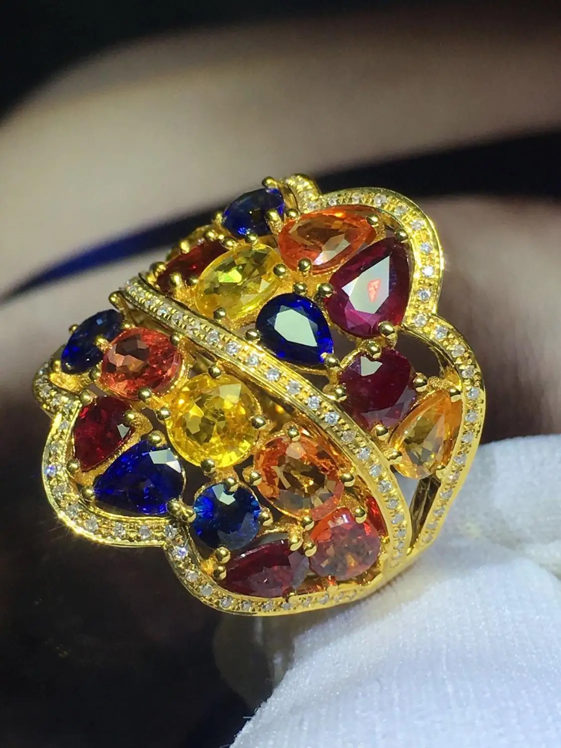 Ювелирные изделия из чистого 18-каратного желтого золота 100% натуральный красный