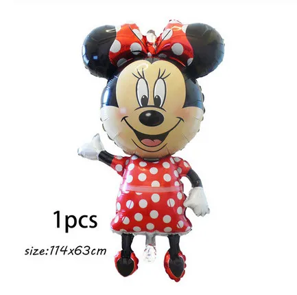 1pcs big minnie Большой красный черный Микки Минни фольгированные шары мультфильм день рождения украшения надувной Гелиевый шар Дети Классические игрушки подарок - Цвет: 1pcs big minnie