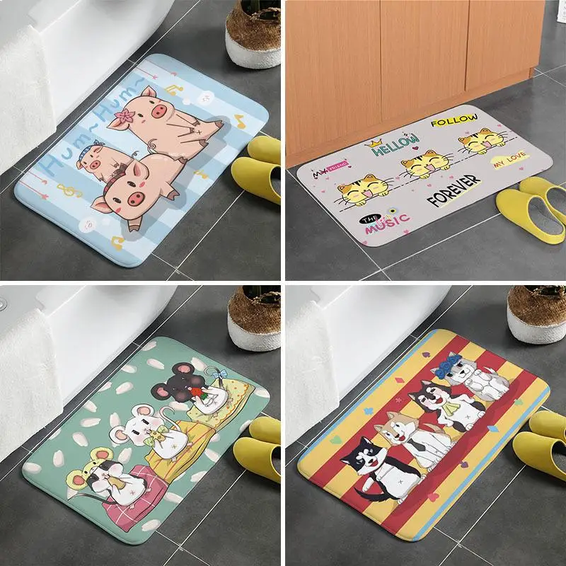 Коврик впитывающий нескользящий толстый и мягкий коврик для ног подходит ванной