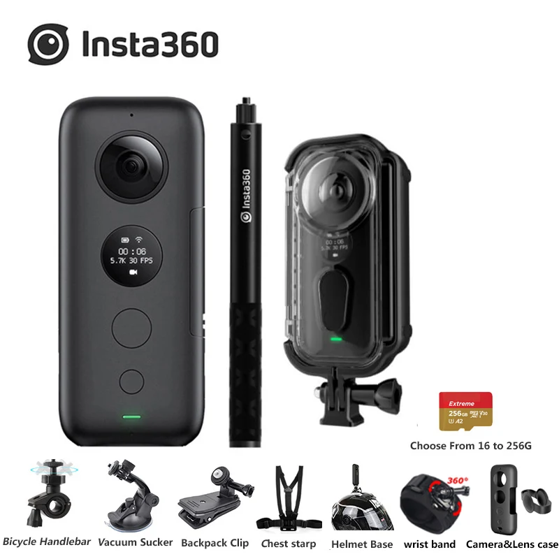 Insta360 One X Спортивная Экшн-камера 5,7 K видео 18MP Insta 360 ONE X селфи-палка Bullet Time Venture чехол - Цвет: Bundle 4