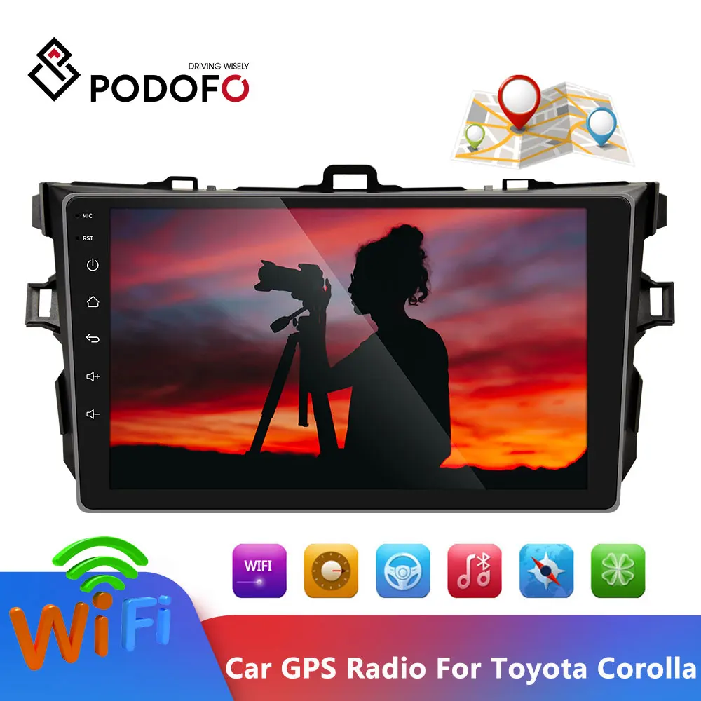 Автомобильный мультимедийный плеер Podofo 9 дюймов Android GPS радио аудио Wi-Fi для Toyota