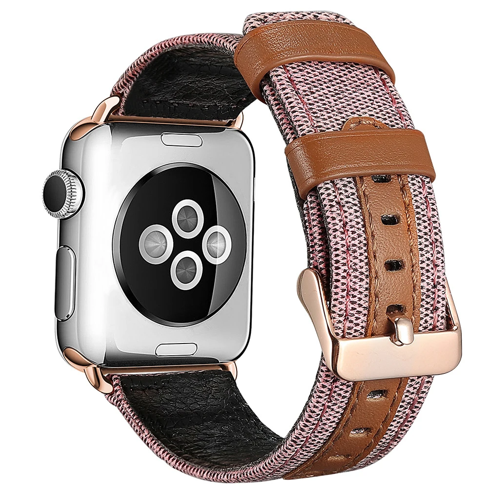 Классический джинсовый/кожаный ремешок для Apple Watch 38 мм 40 мм 42 мм 44 мм тканевый браслет для iWatch серии 2 3 4 ремешок для часов