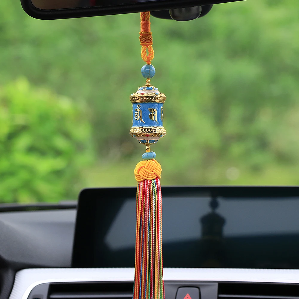 Автомобильный кулон тибетско буддистские молитвенные колеса с кисточкой авто