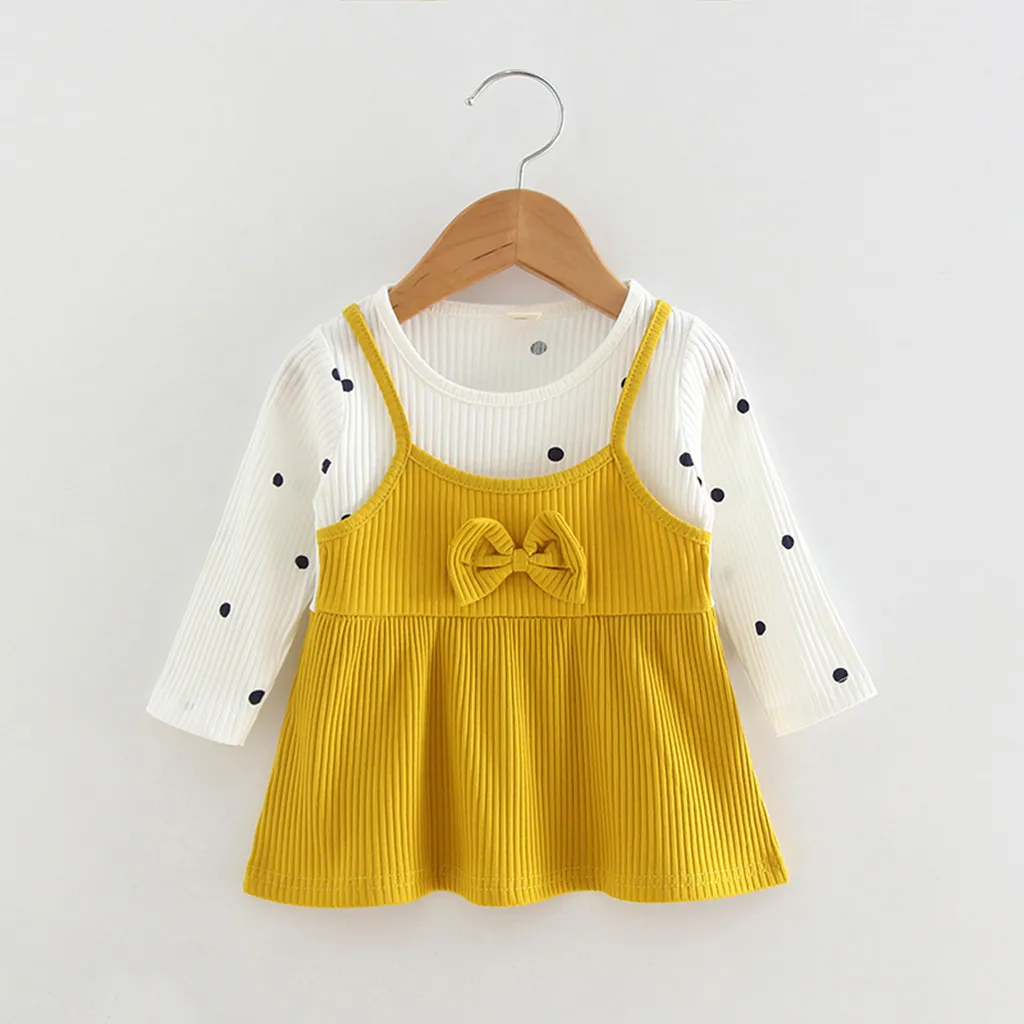 Корейские платья для девочек модная одежда детей Детская футболка с длинными