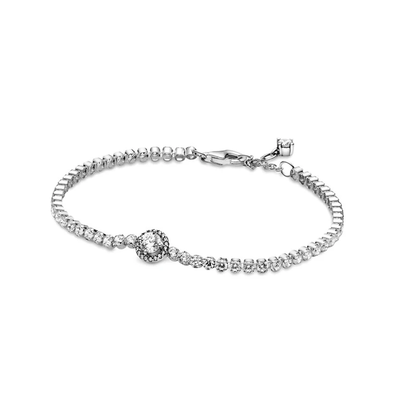 

2021 New Domed Golden Heart Clasp Snake Rose Petals Link Sparkling Halo Tennis Bracelet, High-quality Jewelry For Women As Gifts