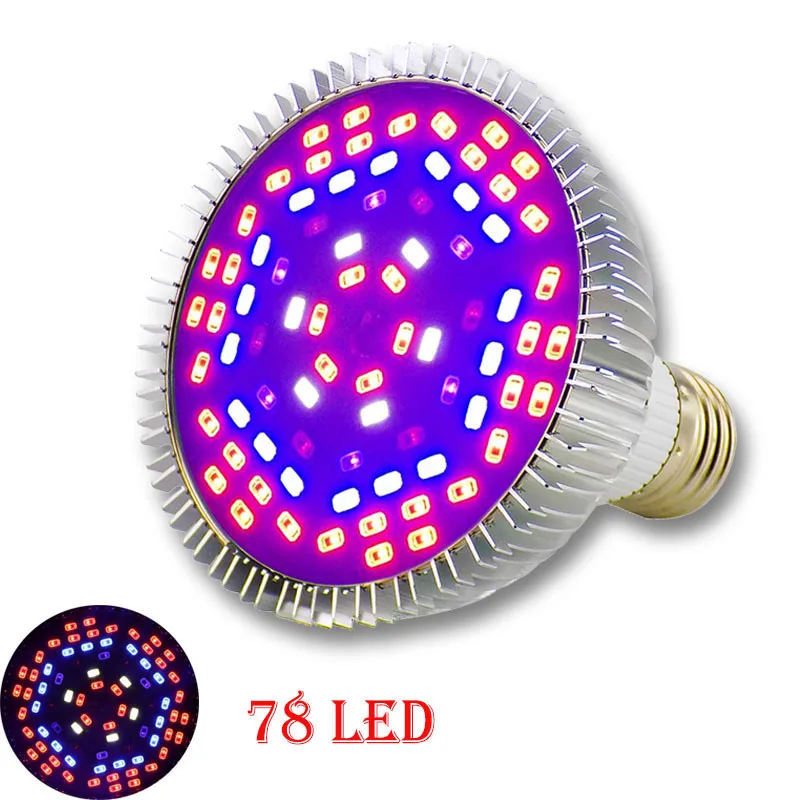 

78 LED Plant Growing Lamp Bulbs Full Spectrum Light For Flower Vegetable Greenhouse Growth Tent UV IR Lighting