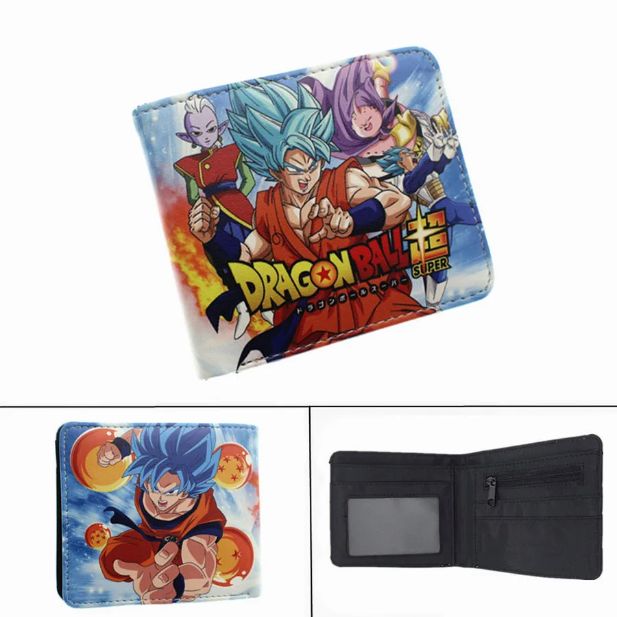 Аниме Dragon Ball Z кошелек Супер Saiyan Goku Vegetto для мальчиков и девочек карман на молнии для монет PU короткий держатель для карт