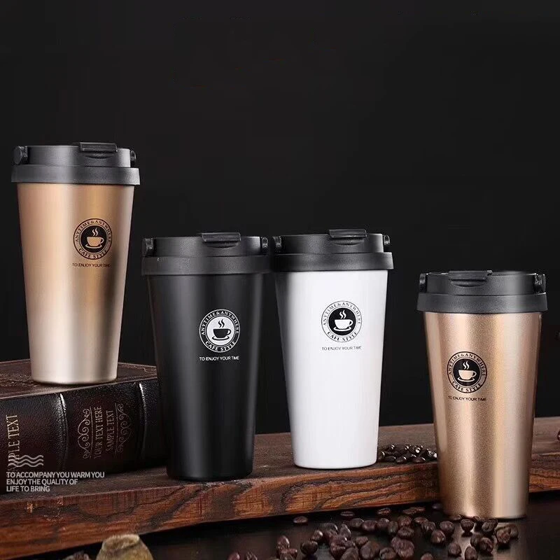 

Double Wall Stainless Steel Coffee Mug 500ml Portable Cup Travel Tumbler Coffee Jug Milk Tea car Cups Double Office Water Mugs