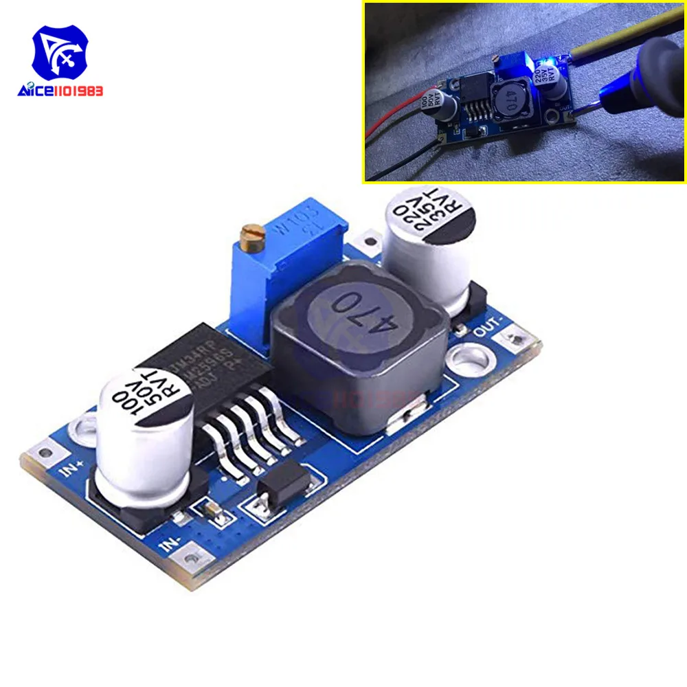 Diymore LM2596S DC 3 2 40 В до 1 25 35 в 3A Регулируемый понижающий преобразователь модуль