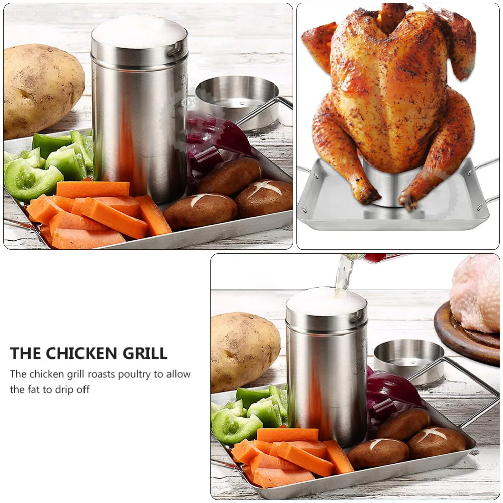 

Outdoor Camping Chicken Roasting Plate Stainless Steel Chicken Grill Rack