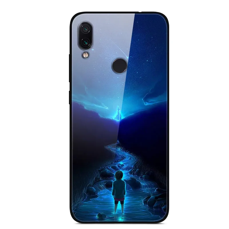 28 Для Xiaomi Redmi 7 Чехол из закаленного стекла твердая задняя крышка для Xiaomi Redmi Note 7 чехлы для телефонов силикон бампер Coque на Redmi7 Note7 - Цвет: 28