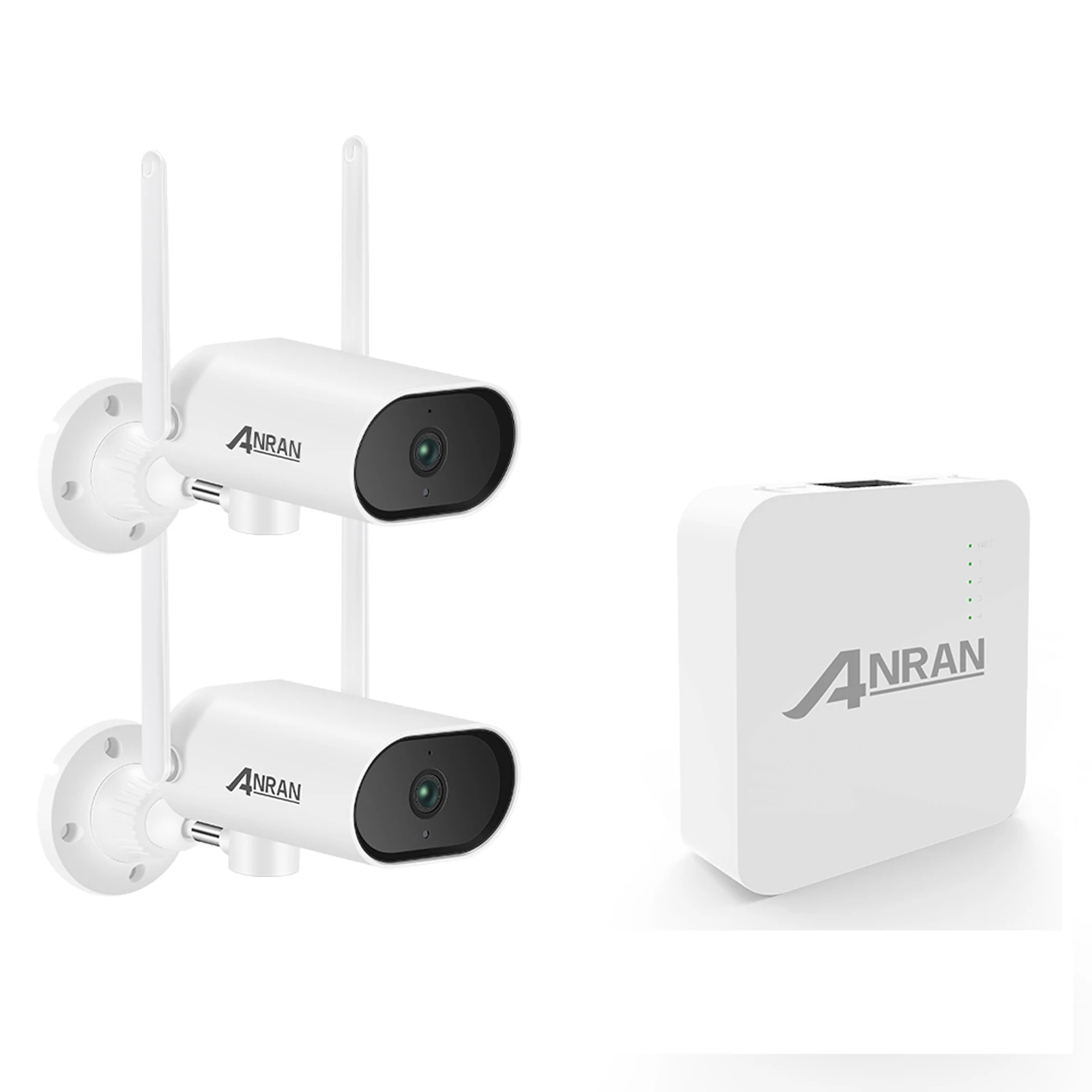 

4CH NVR+2pcs 5MP Wireless WiFi Security Cameras with Night Vision,Motion Detection,Remote Access,Built-in Microphone,Pan 200°