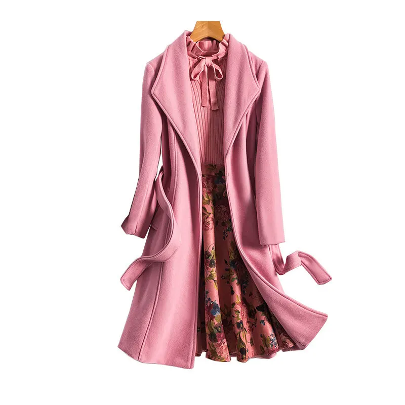 

2019 Winter Long Sleeve Pure Sweet Fashion Three-Piece Jacket Bottoming Shirt Skirt Women's