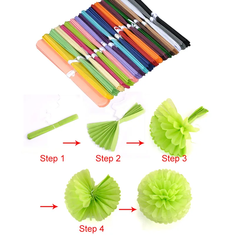 25 см (10 дюймов) тканевые помпоны бумажные цветы шар новогодние украшения день