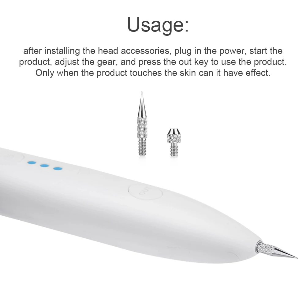 

Ink Spot Eraser Skin Care Point Pen Mole Removal Dark Spot Remover Pen Skin Wart Tattoo Removal Tool USB Plasma Pen Beauty Care