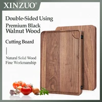 New XINZUO Chopping Blocks Black Walnut Double-side Using Meat Vegetables Cutting Board Durable Kitchen Tools Accessories