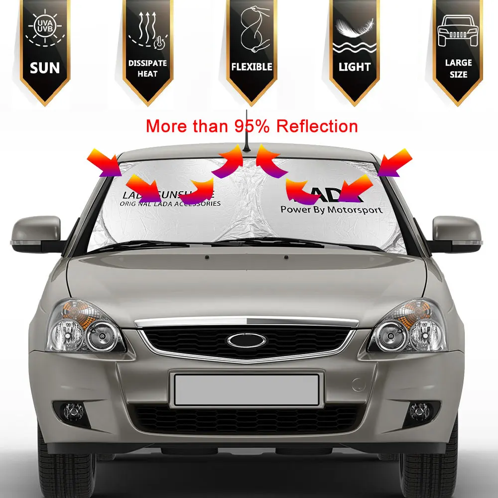 

Car Windshield Sun Shade Cover For Lada Niva Vesta SW Cross Granta Xray Auto Accessories Blocks UV Rays Sun Visor Protector