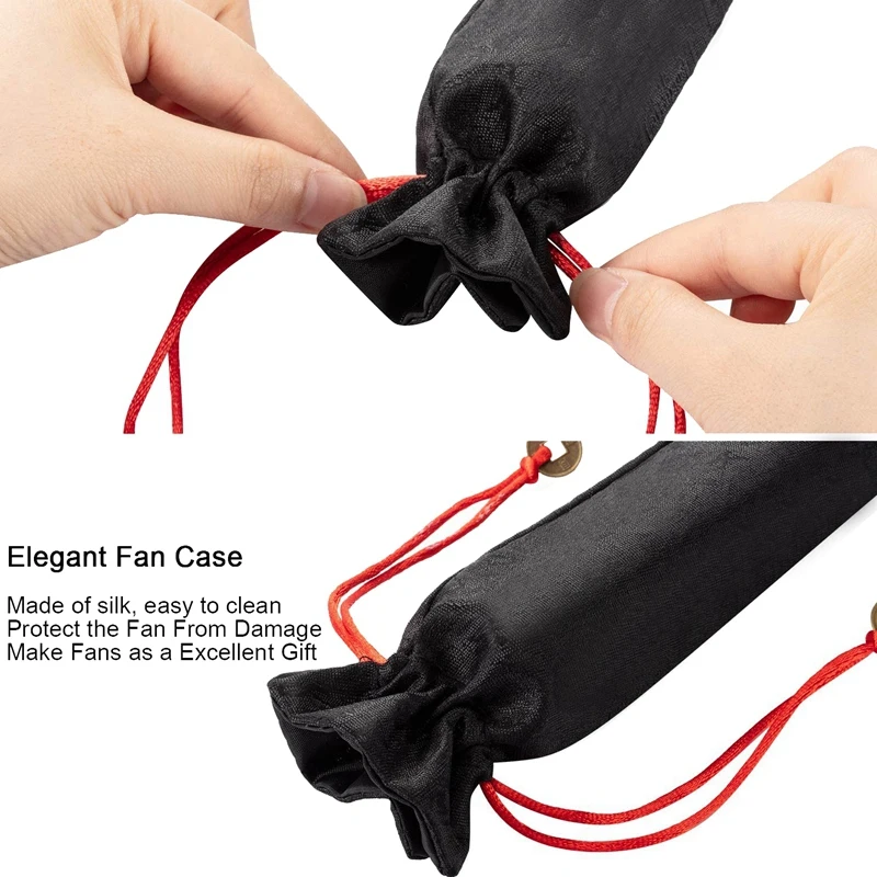 Hot 2 Packs Folding Fan Chinese Tai Chi for Men and Women Performance Dance Decorations Festival Gift Black | Дом и сад