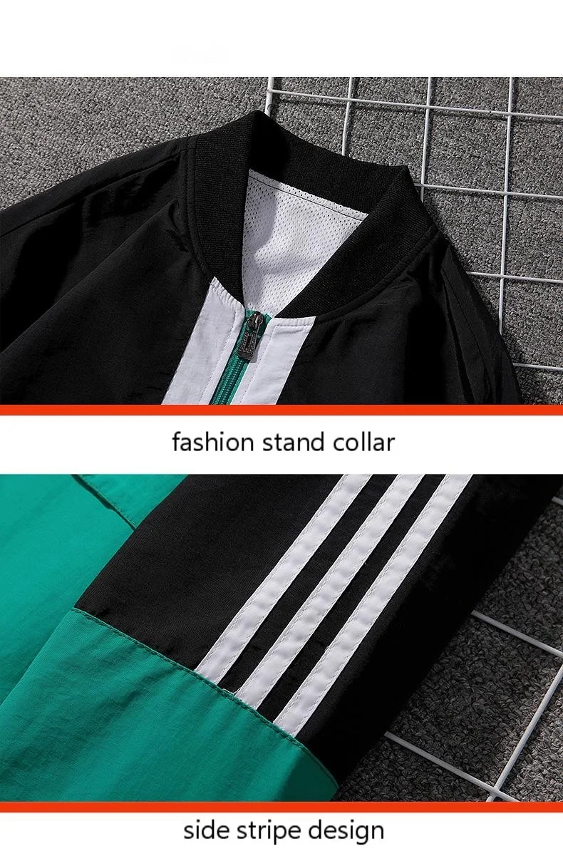 

New Arrivals Spring Autumn Thin Fashion Contrast Color Casual Outdoor Sport Windbreaker Bomber Jacket For Young Man