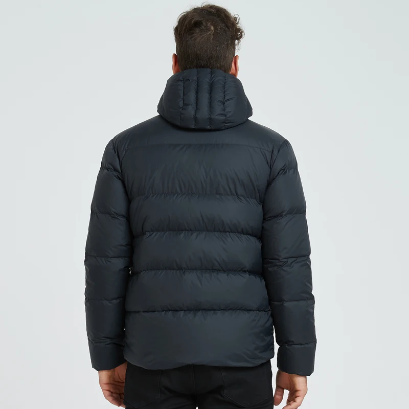 Хайрок Мужская Сверхлегкая Спортивная Короткая Толстая куртка с капюшоном 90% Fp700