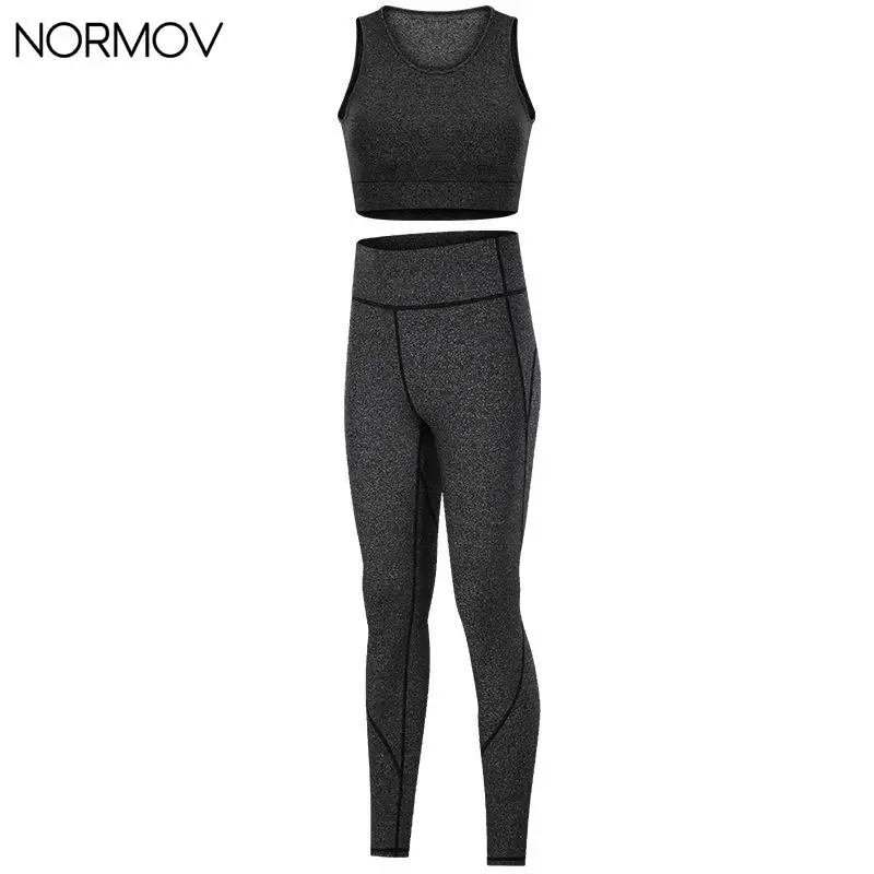 

NORMOV Seamless High Waist Stretch Tights Leggings Pants for Fitness Yoga Suit Women's Summer Sexy Sports Vest Bra Trousers