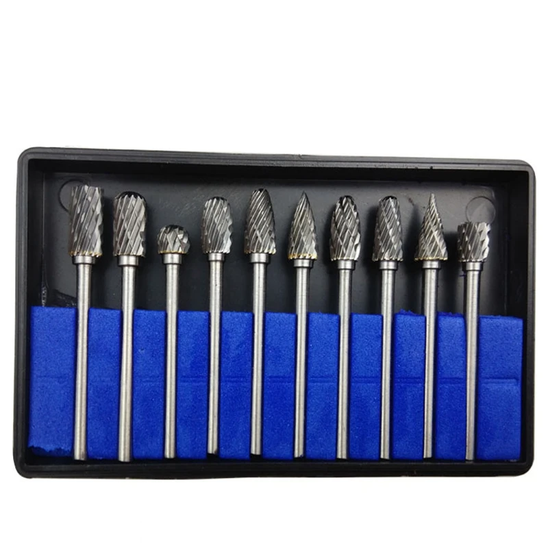 

10 шт., хвостовик 1/8 дюймов, фреза из карбида вольфрама, роторная стальная коническая дрель, набор алмазных сверл