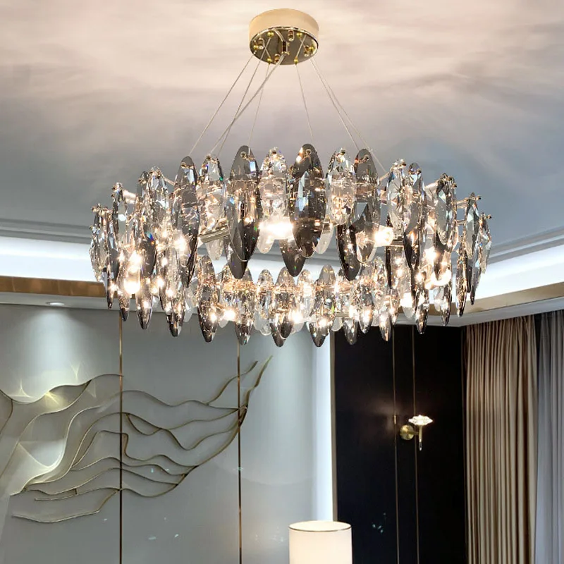 

2021 new post-modern lampLight luxury chandelier crystal chandelier living room lamp simple modern atmosphere dining room lamp
