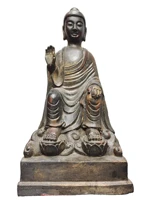 laojunlu an old collection of clay and gold on copper with vermilion sands a seated statue of buddha from the northern wei