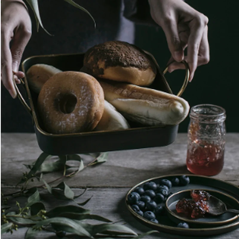 Домашний Винтаж античный круглый металлический поднос Ретро блюдо хлеб лоток