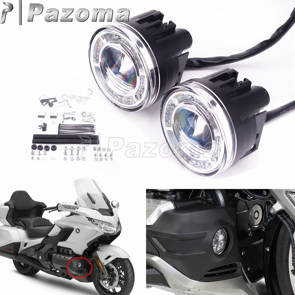 

1Pair Motorcycle Fog Light Lamp LED Strobe Foglights Attachment Kit For Honda Goldwing Tour GL 1800 GL1800 2018 2019 2020 2021