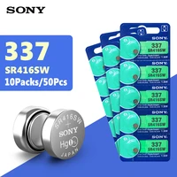 sony 1 50pcs 1 55v 337 sr416sw button coin cell batteries for watch remote 337 lr416 sb a5 silver oxide disposbale part battery