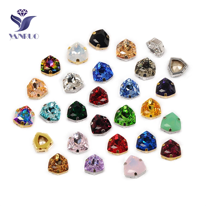 YANRUO 4706 Trilliant Point Back пришивные стразы из стекла K9 DIY ювелирные изделия Необычные
