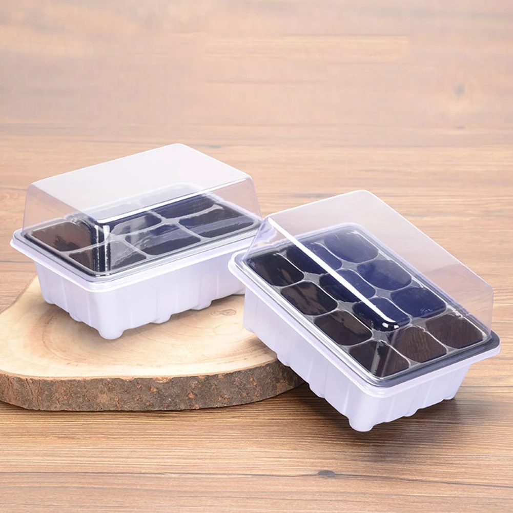 6/12 Plastic Nursery Pots Planting Seed Tray Kit Plant Germination Box with Dome and Base Garden Grow Box Gardening Supplies new